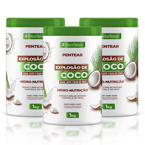 Kit Creme de Pentear Explosão de Coco 1Kg (3 itens) | bn.Cachos Kit Creme de Pentear Explosão de Coco 1Kg (3 itens) | bn.Cachos